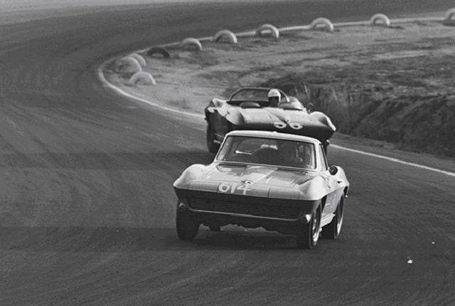 Dave MacDonald races the Carroll Shelby Cobra 260ci to its first ever win at Riverside International Raceway